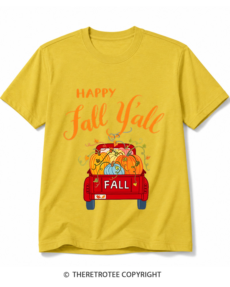 TheRetroTee Happy Fall Yall 2000s Cotton T-Shirt
