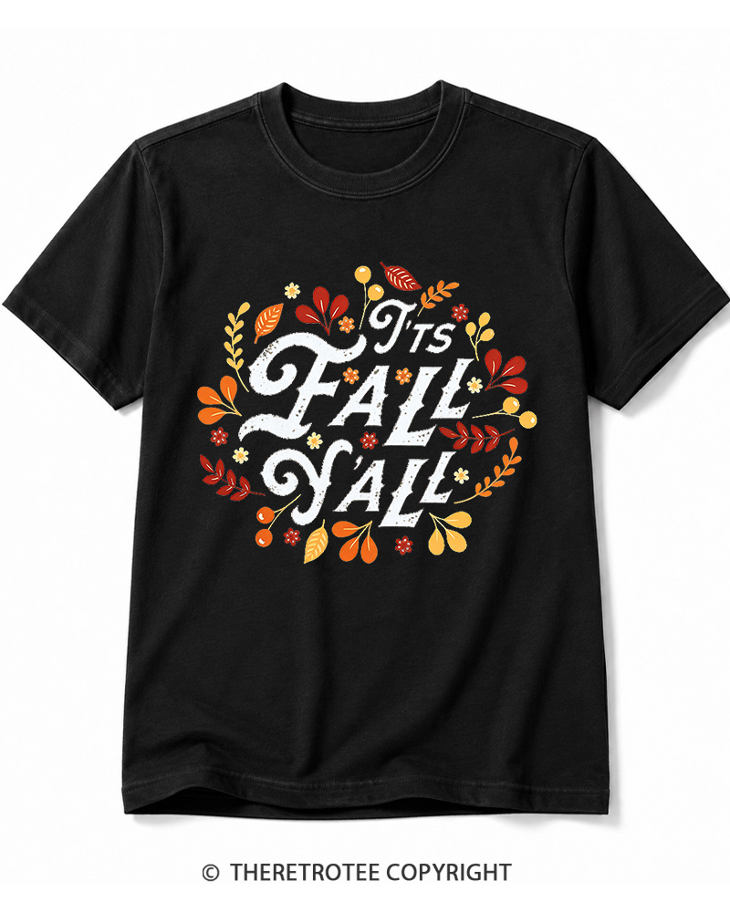 TheRetroTee Happy Fall Yall 1970s Cotton T-Shirt