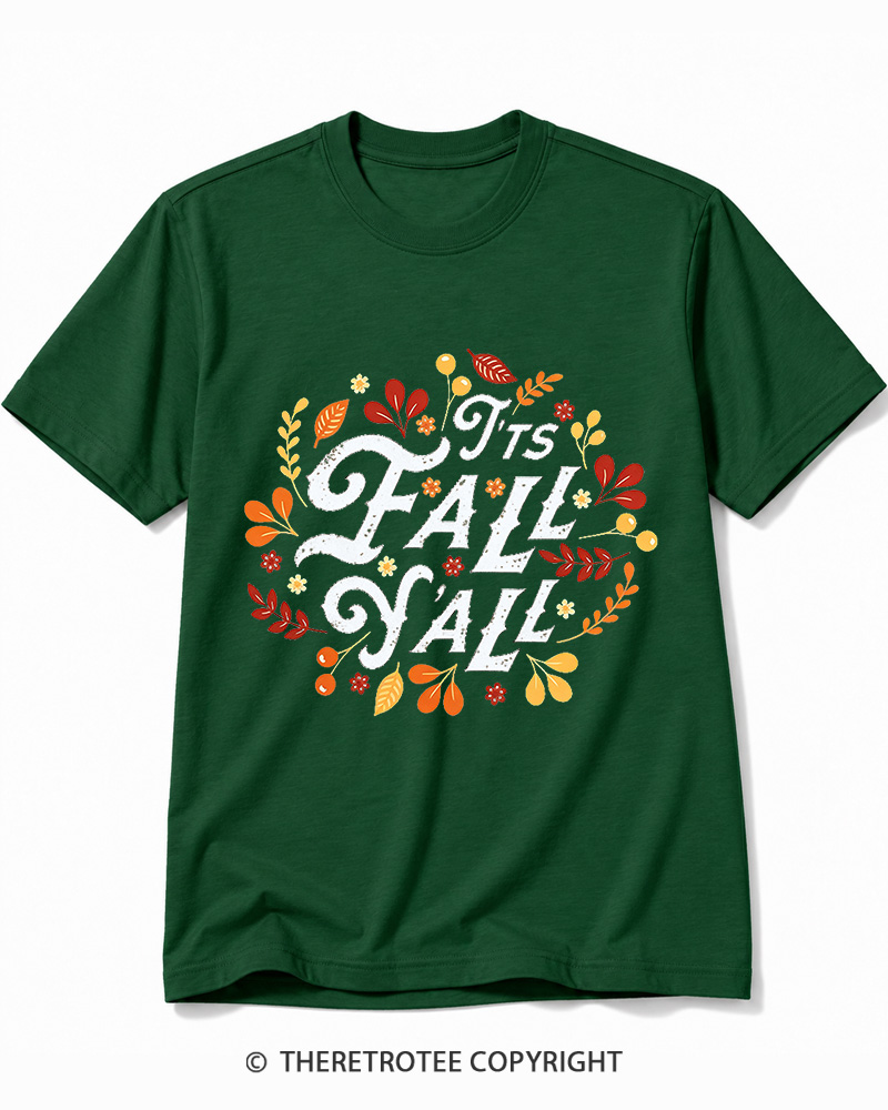 TheRetroTee Happy Fall Yall 1970s Cotton T-Shirt