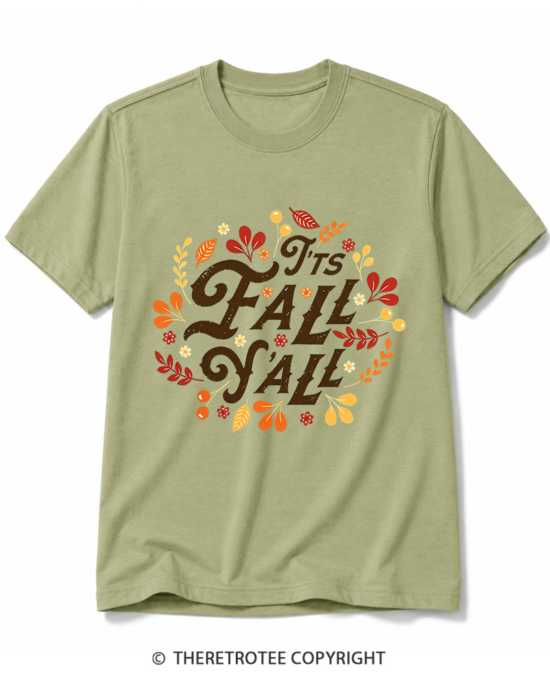 TheRetroTee Happy Fall Yall 1970s Cotton T-Shirt