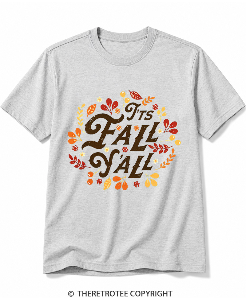 TheRetroTee Happy Fall Yall 1970s Cotton T-Shirt