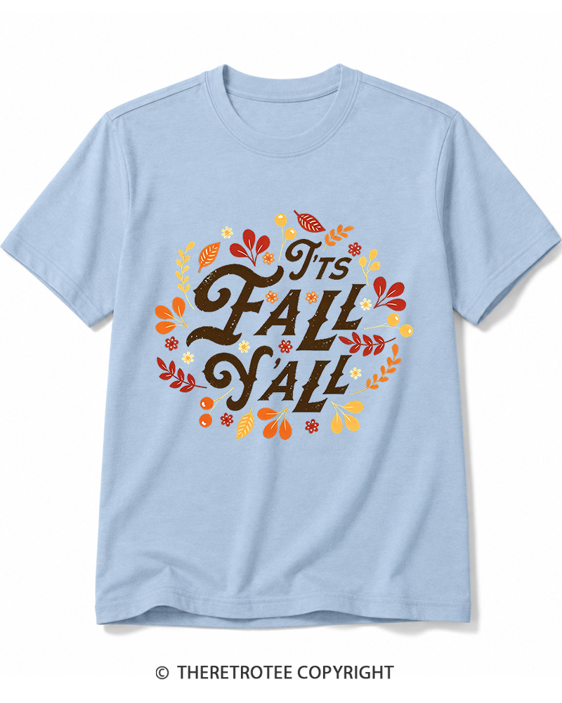 TheRetroTee Happy Fall Yall 1970s Cotton T-Shirt
