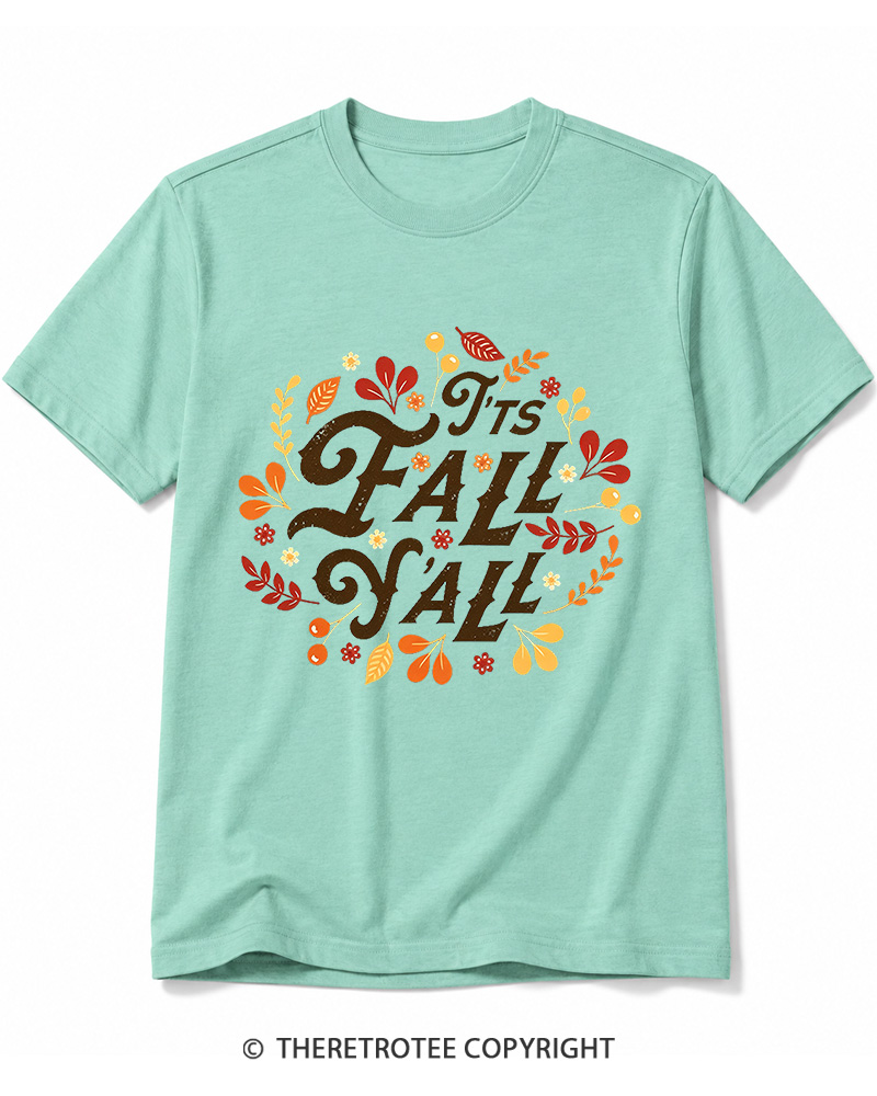 TheRetroTee Happy Fall Yall 1970s Cotton T-Shirt