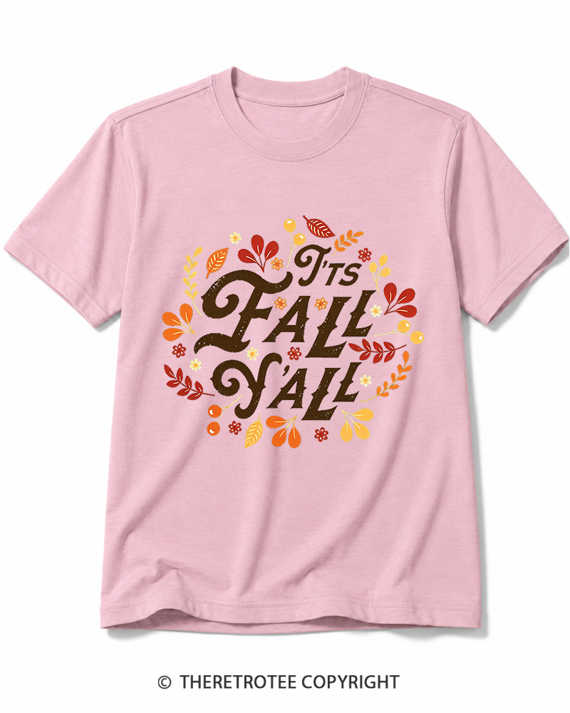 TheRetroTee Happy Fall Yall 1970s Cotton T-Shirt