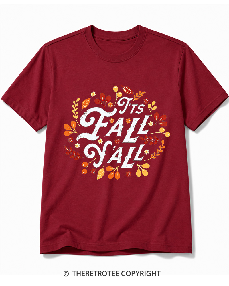 TheRetroTee Happy Fall Yall 1970s Cotton T-Shirt