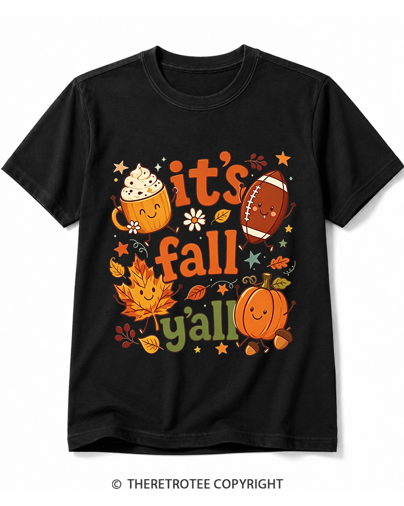 TheRetroTee It's Fall Y'all 1990s Cotton T-Shirt