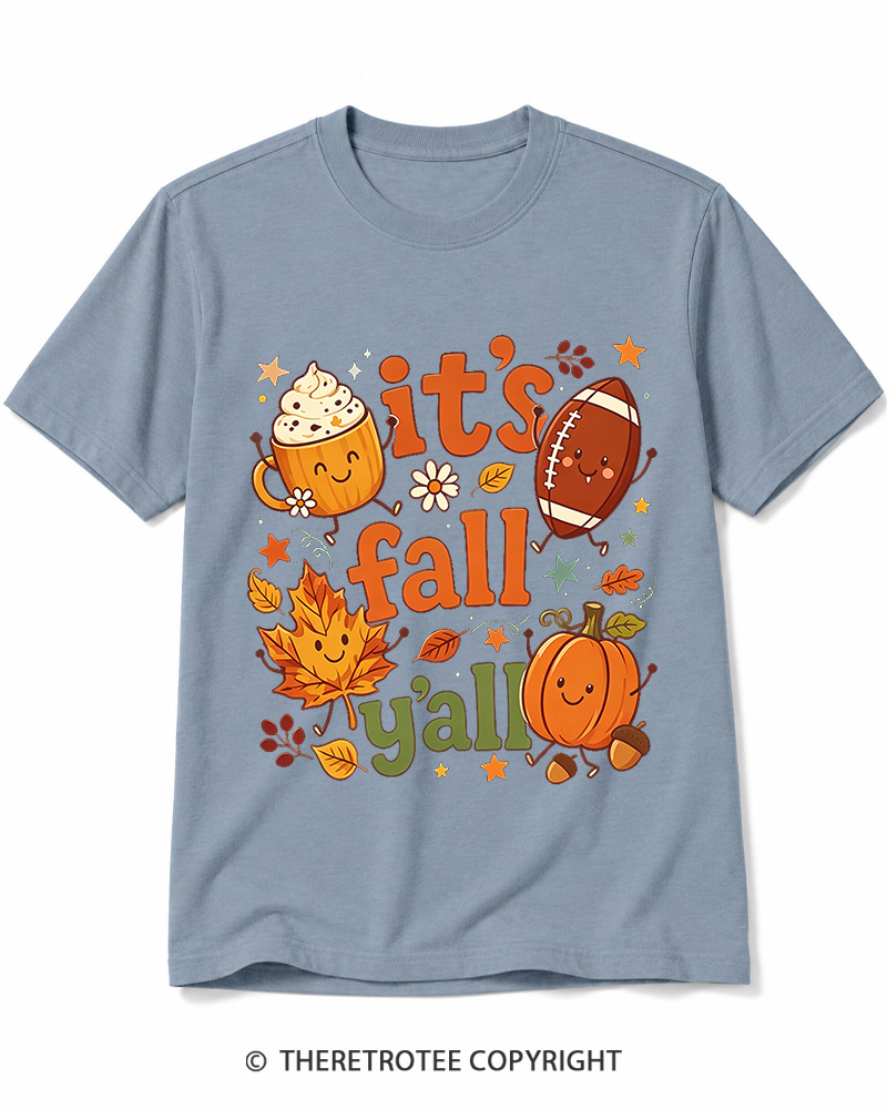 TheRetroTee It's Fall Y'all 1990s Cotton T-Shirt