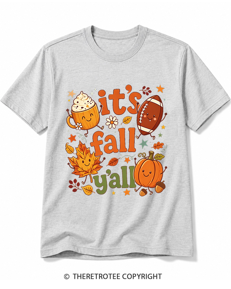 TheRetroTee It's Fall Y'all 1990s Cotton T-Shirt