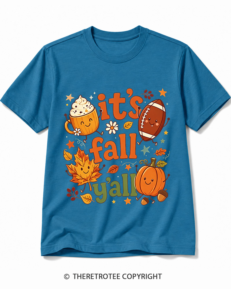 TheRetroTee It's Fall Y'all 1990s Cotton T-Shirt