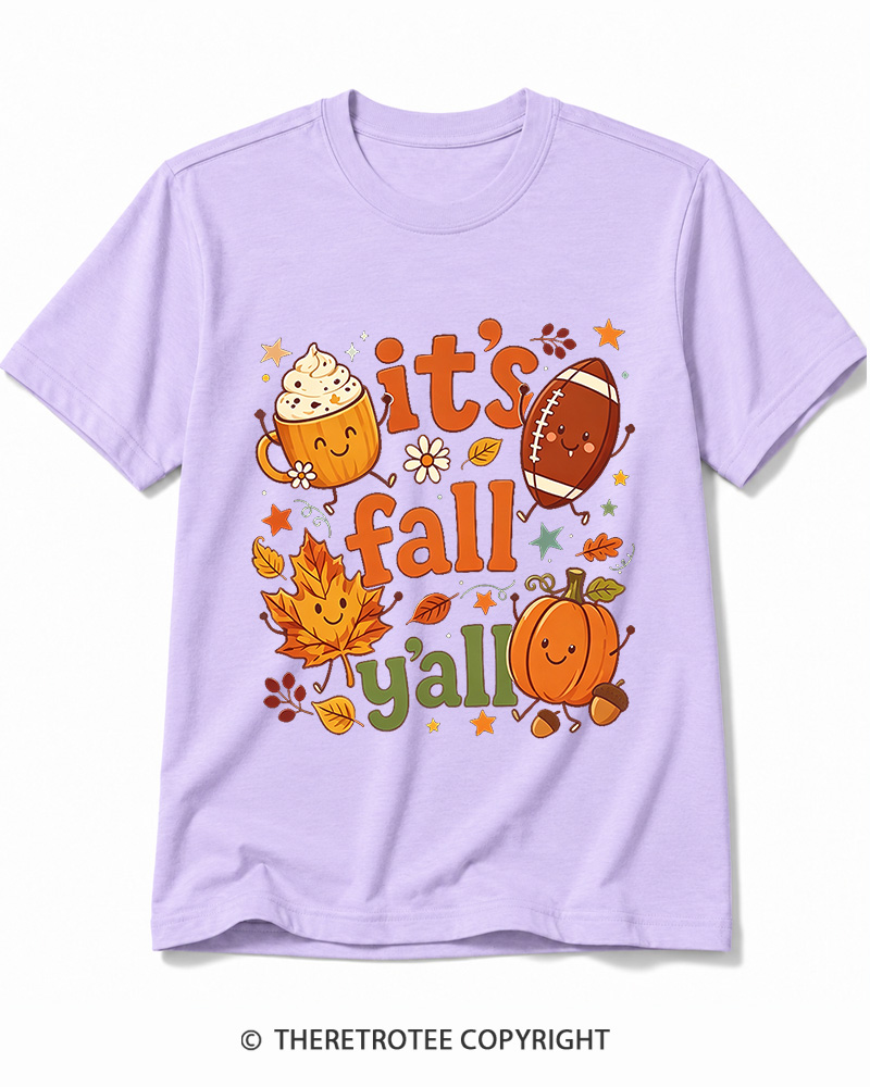 TheRetroTee It's Fall Y'all 1990s Cotton T-Shirt