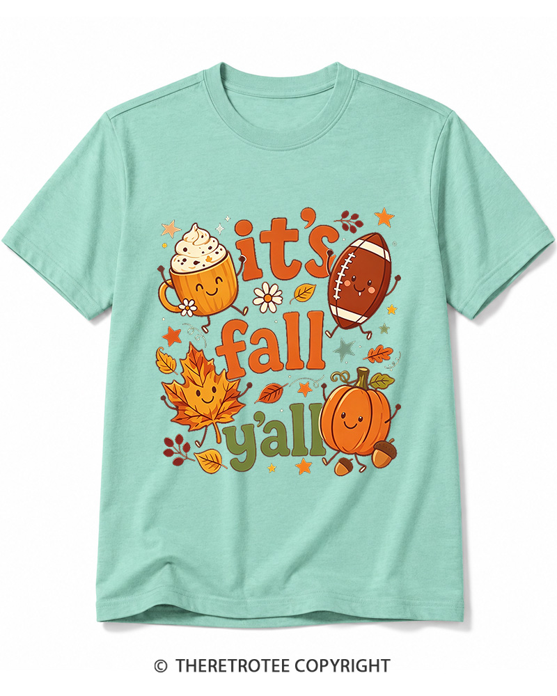 TheRetroTee It's Fall Y'all 1990s Cotton T-Shirt