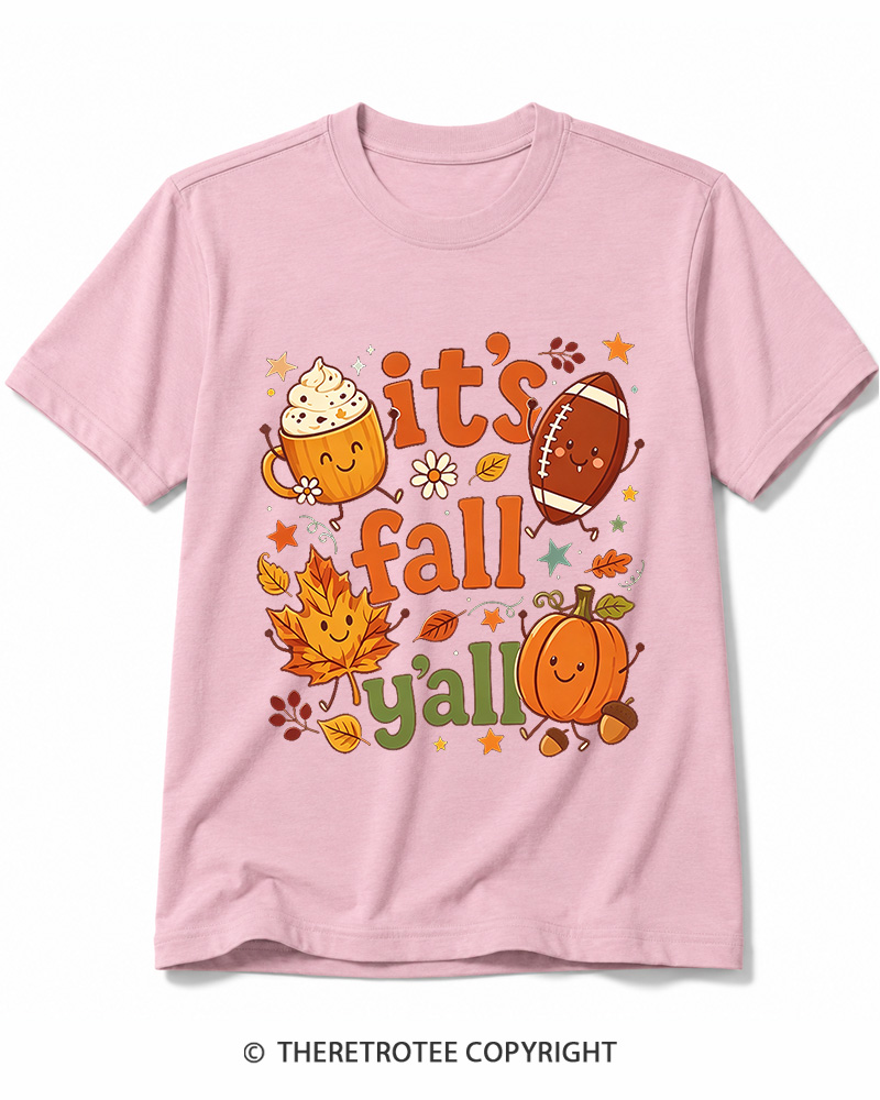 TheRetroTee It's Fall Y'all 1990s Cotton T-Shirt
