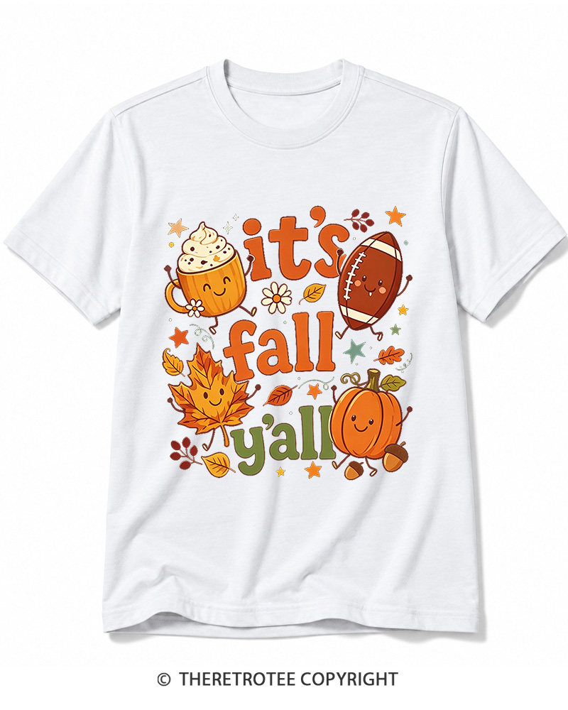 TheRetroTee It's Fall Y'all 1990s Cotton T-Shirt