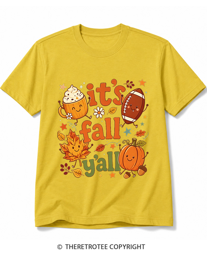 TheRetroTee It's Fall Y'all 1990s Cotton T-Shirt