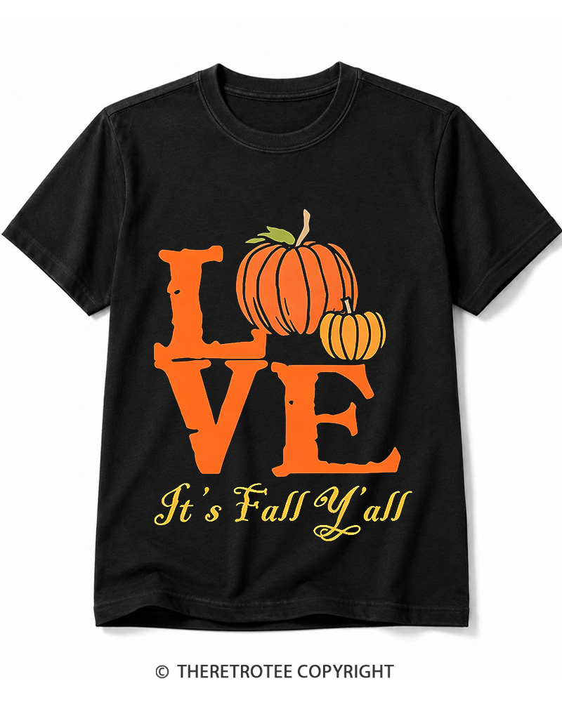 TheRetroTee Happy Fall Yall 1980s Cotton T-Shirt