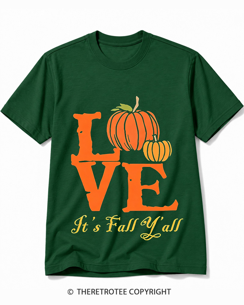 TheRetroTee Happy Fall Yall 1980s Cotton T-Shirt