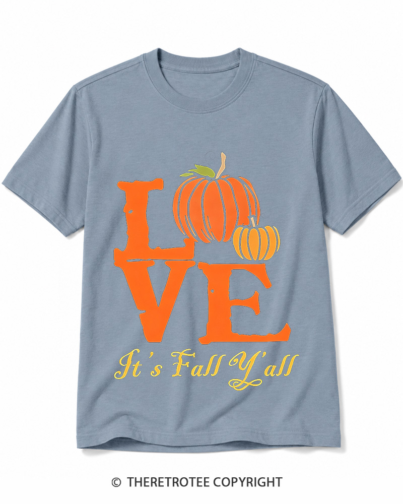 TheRetroTee Happy Fall Yall 1980s Cotton T-Shirt