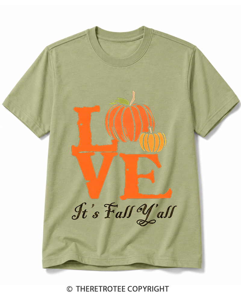 TheRetroTee Happy Fall Yall 1980s Cotton T-Shirt