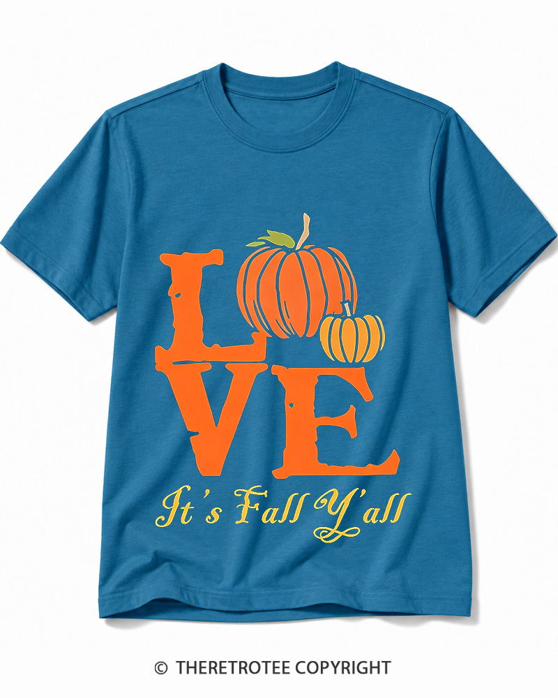 TheRetroTee Happy Fall Yall 1980s Cotton T-Shirt