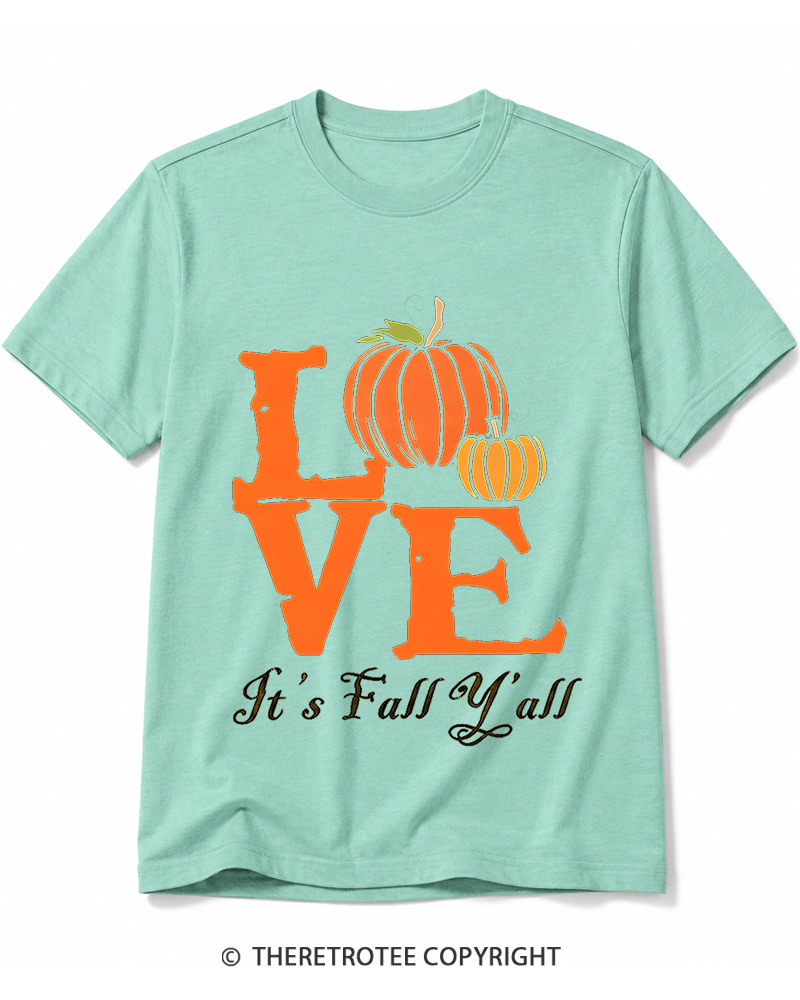 TheRetroTee Happy Fall Yall 1980s Cotton T-Shirt
