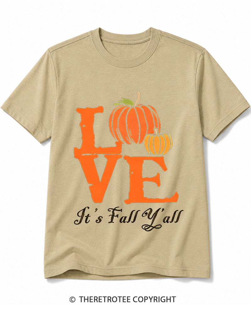 TheRetroTee Happy Fall Yall 1980s Cotton T-Shirt