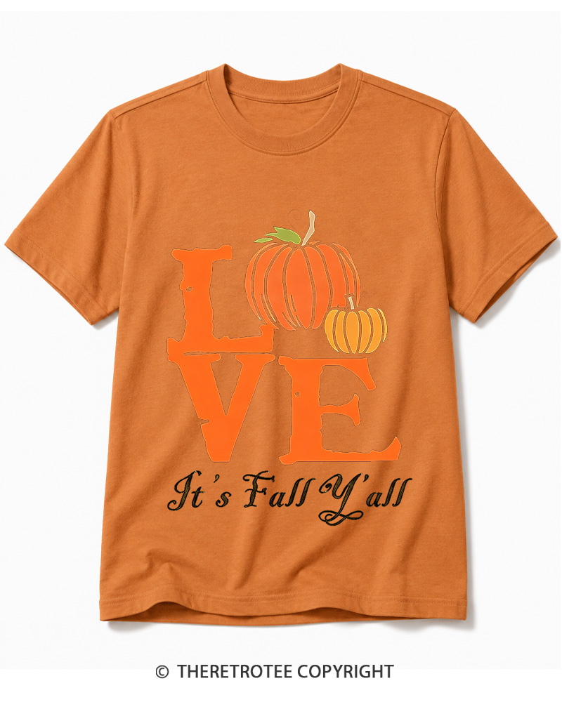 TheRetroTee Happy Fall Yall 1980s Cotton T-Shirt