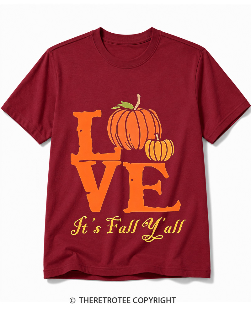 TheRetroTee Happy Fall Yall 1980s Cotton T-Shirt