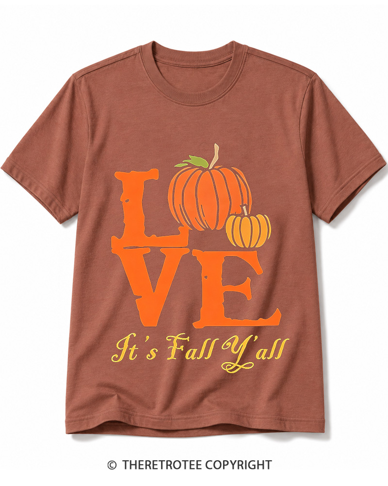 TheRetroTee Happy Fall Yall 1980s Cotton T-Shirt