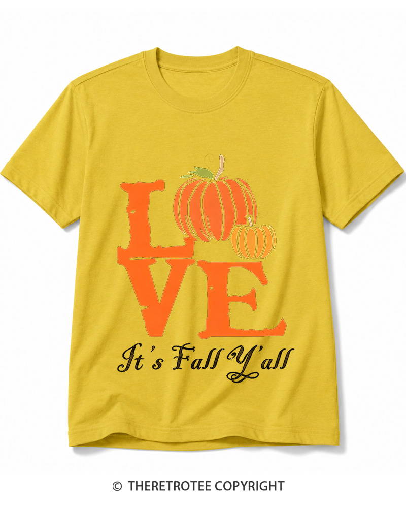 TheRetroTee Happy Fall Yall 1980s Cotton T-Shirt