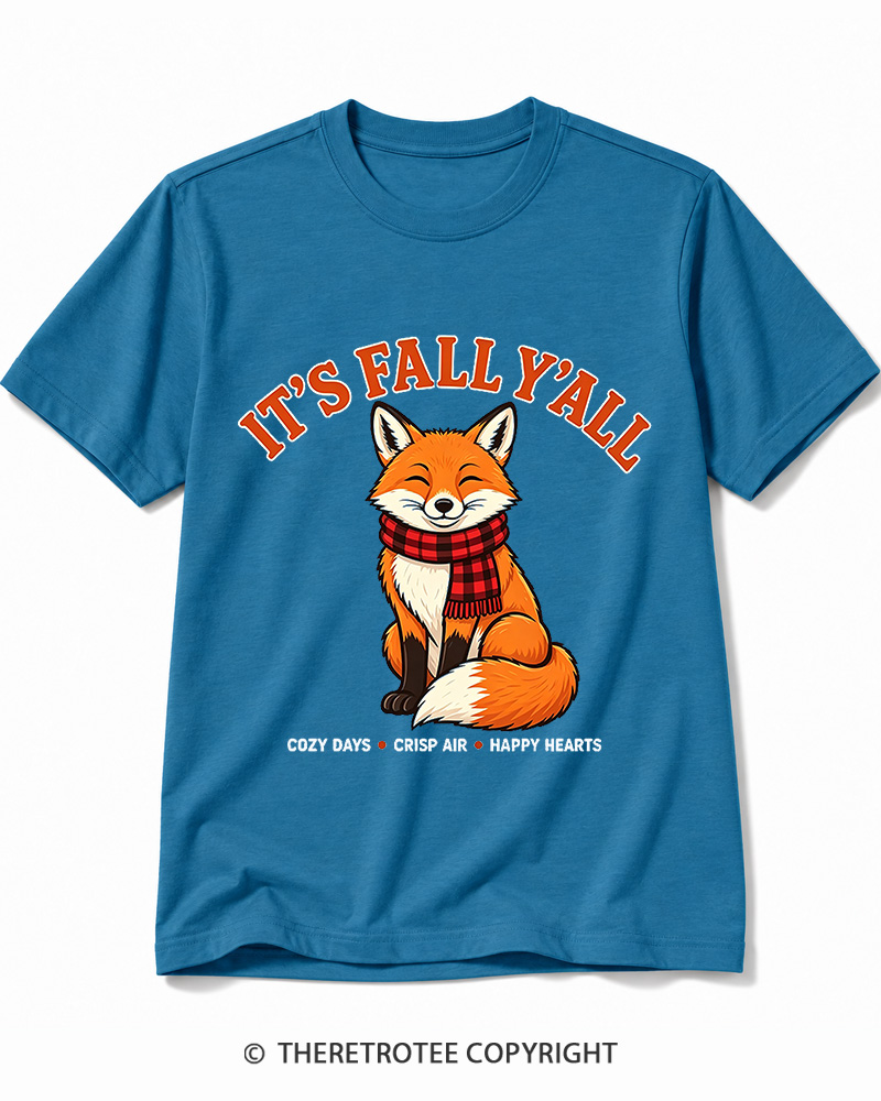TheRetroTee It's Fall Y'all 2000s Cotton T-Shirt