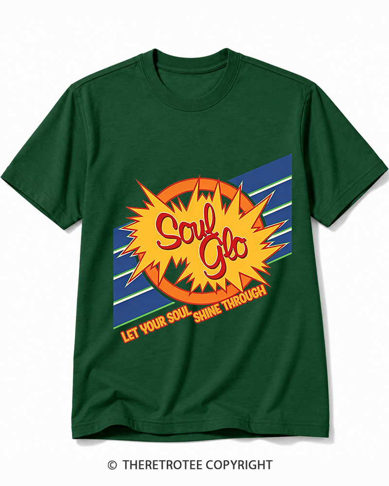 TheRetroTee Soul Glo Let Your Soul Shine Through 1980s Cotton T-Shirt