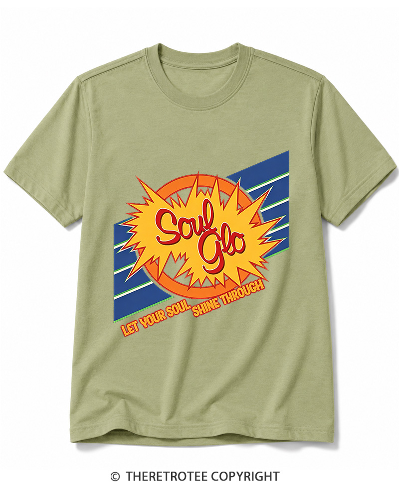 TheRetroTee Soul Glo Let Your Soul Shine Through 1980s Cotton T-Shirt