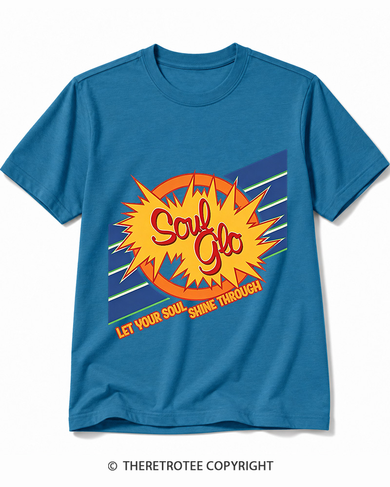 TheRetroTee Soul Glo Let Your Soul Shine Through 1980s Cotton T-Shirt