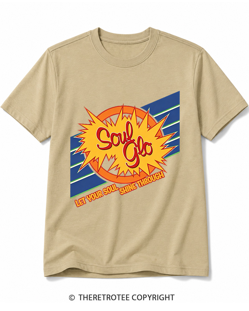 TheRetroTee Soul Glo Let Your Soul Shine Through 1980s Cotton T-Shirt