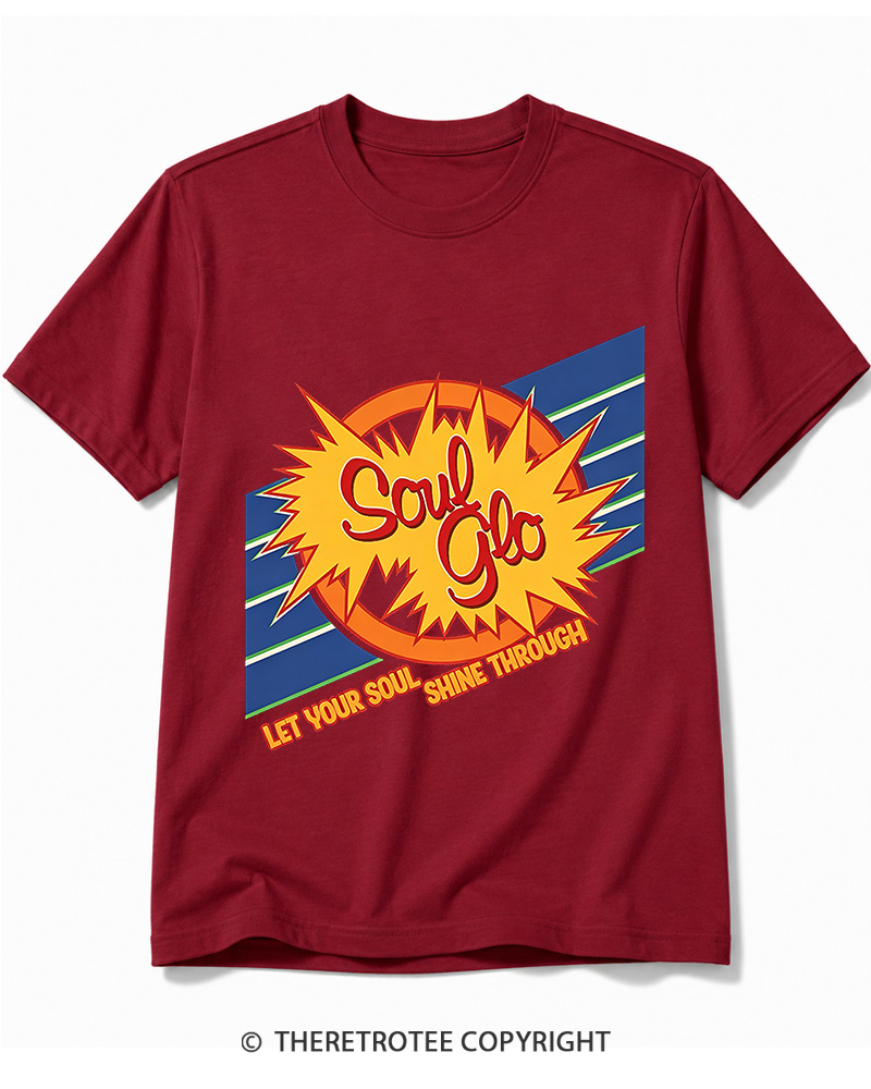 TheRetroTee Soul Glo Let Your Soul Shine Through 1980s Cotton T-Shirt