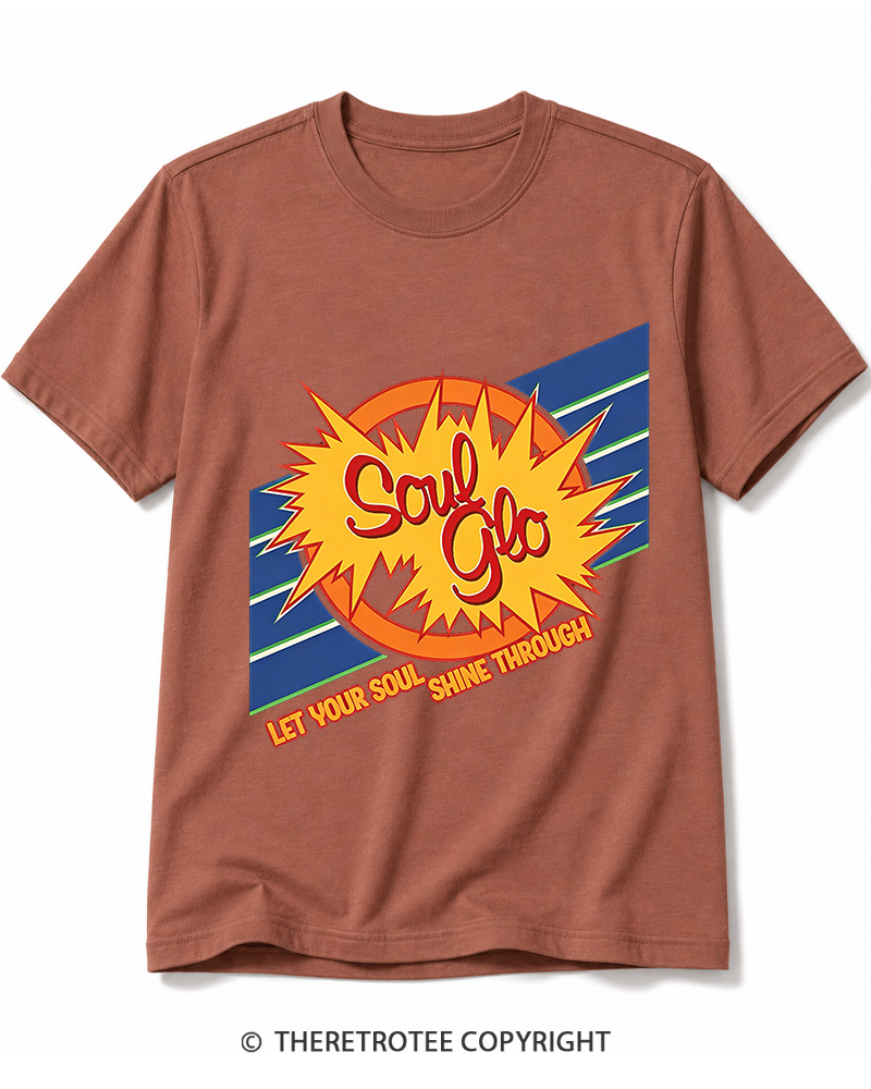 TheRetroTee Soul Glo Let Your Soul Shine Through 1980s Cotton T-Shirt