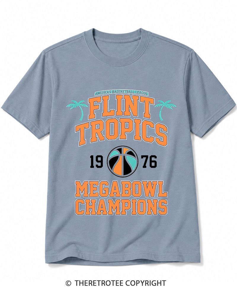 TheRetroTee Flint Tropics Megabowl Champions 1976 Cotton T-Shirt