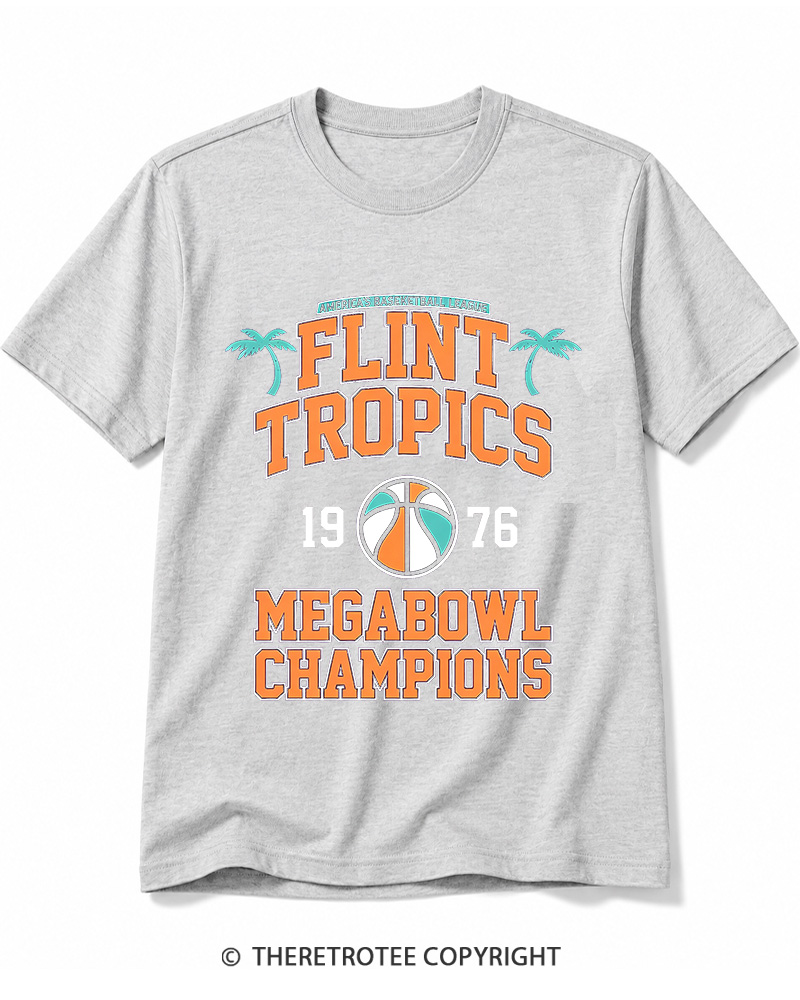 TheRetroTee Flint Tropics Megabowl Champions 1976 Cotton T-Shirt