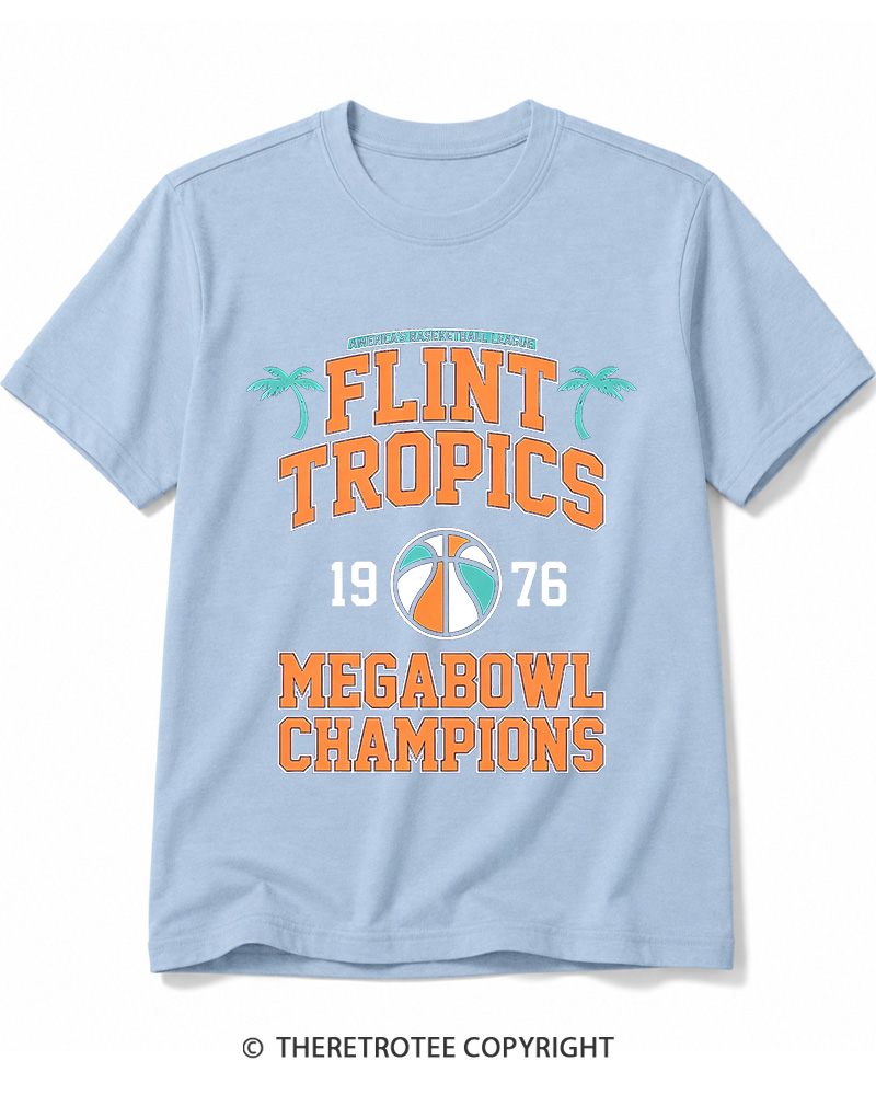 TheRetroTee Flint Tropics Megabowl Champions 1976 Cotton T-Shirt