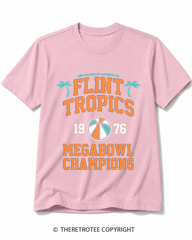 TheRetroTee Flint Tropics Megabowl Champions 1976 Cotton T-Shirt