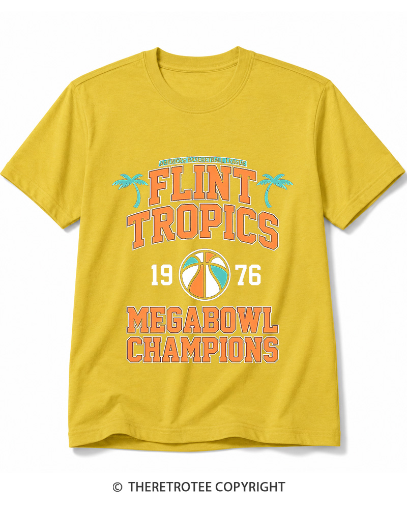 TheRetroTee Flint Tropics Megabowl Champions 1976 Cotton T-Shirt