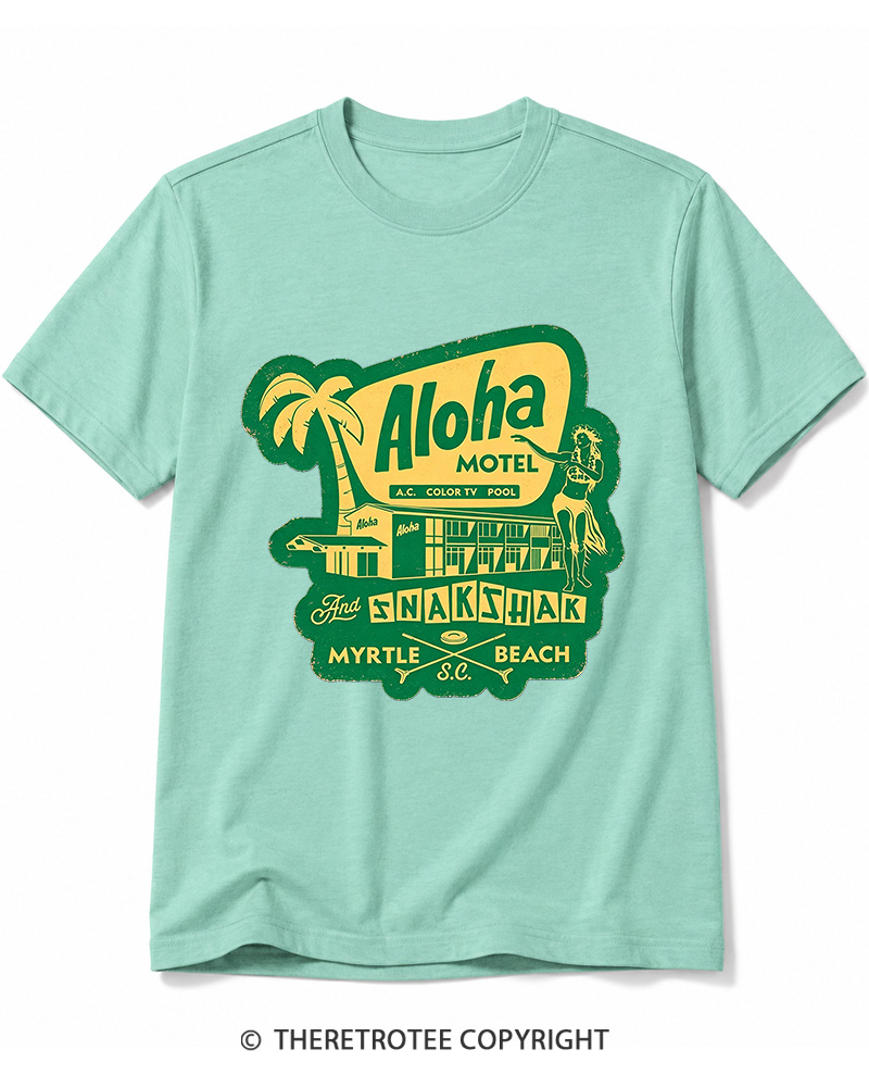 TheRetroTee Aloha Motel Cotton T-Shirt