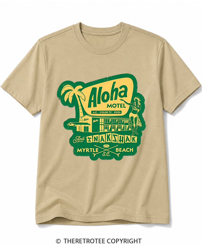 TheRetroTee Aloha Motel Cotton T-Shirt