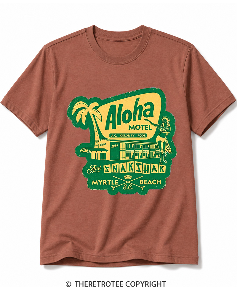 TheRetroTee Aloha Motel Cotton T-Shirt