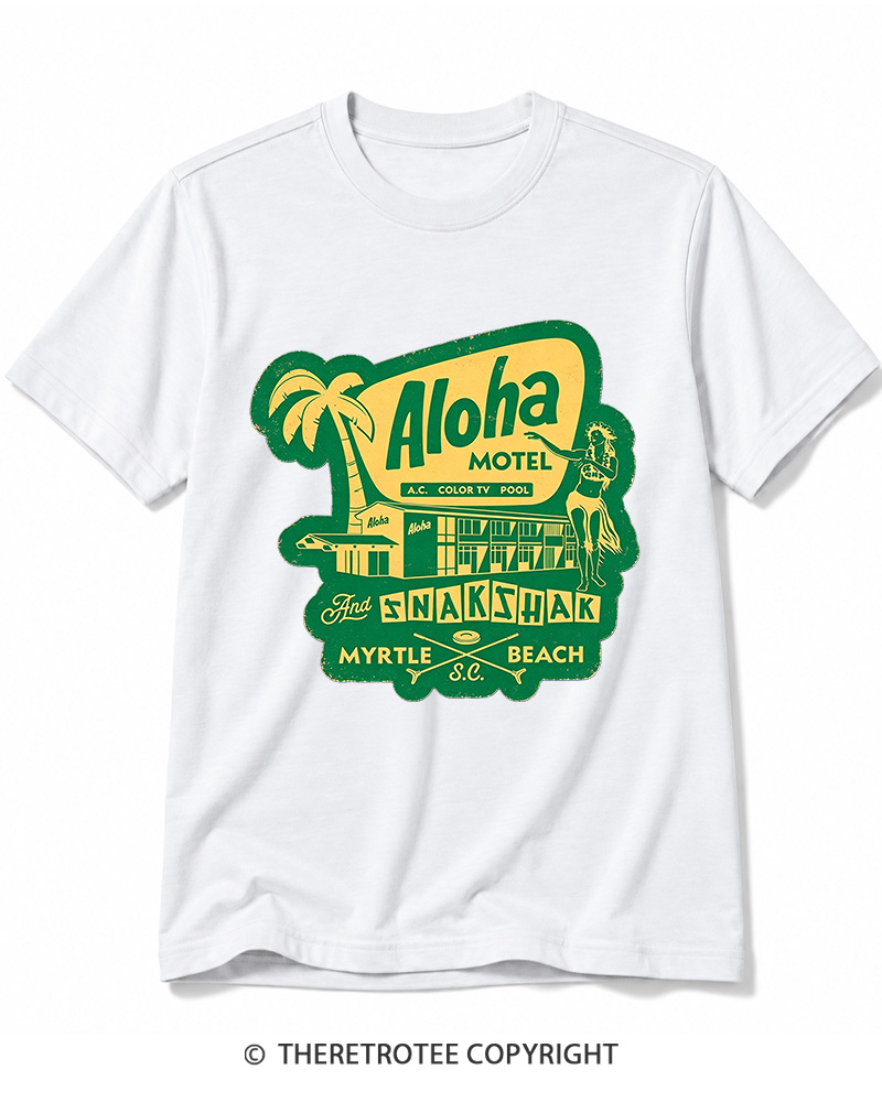 TheRetroTee Aloha Motel Cotton T-Shirt