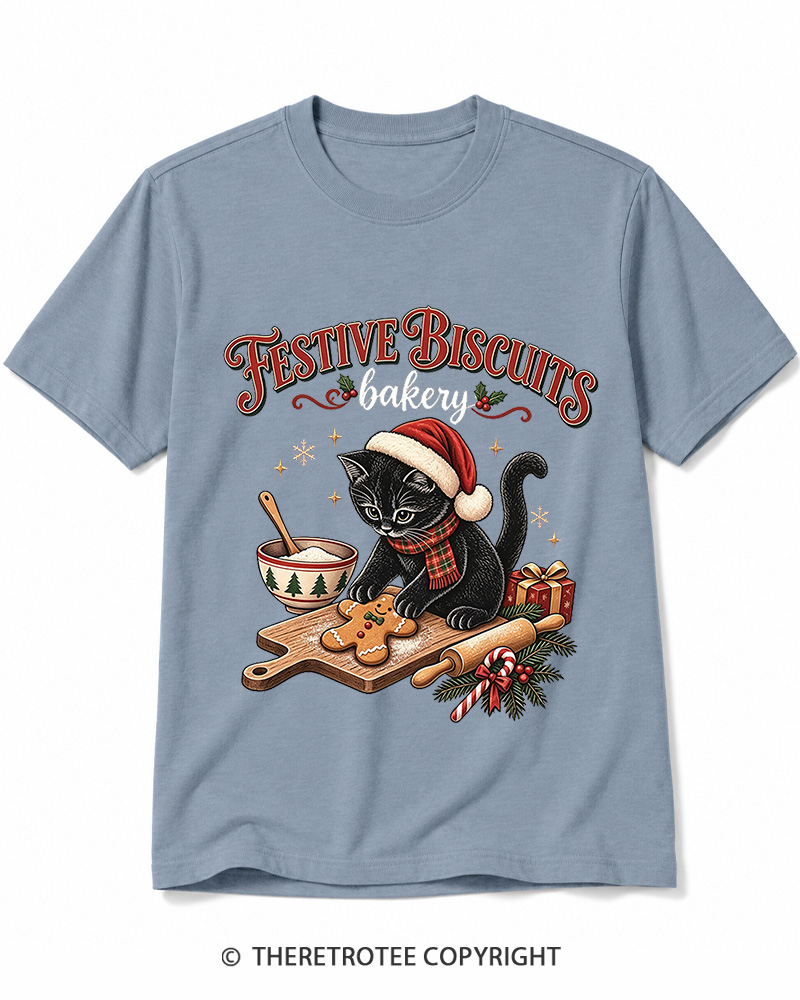 TheRetroTee Festive Biscuits bakery 1950s Cotton T-Shirt