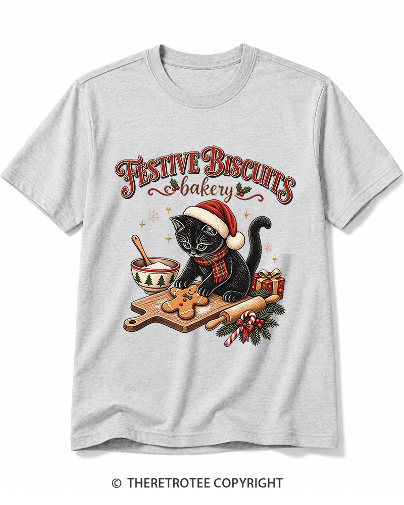 TheRetroTee Festive Biscuits bakery 1950s Cotton T-Shirt