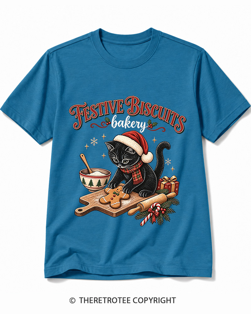TheRetroTee Festive Biscuits bakery 1950s Cotton T-Shirt