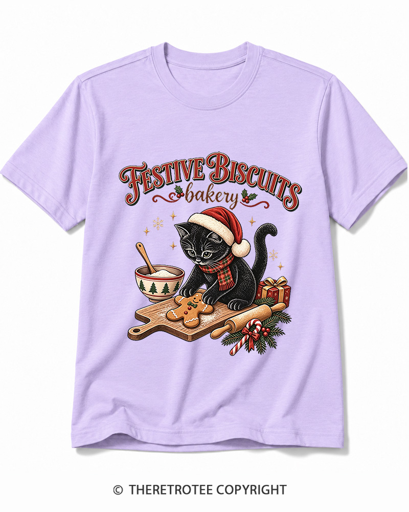 TheRetroTee Festive Biscuits bakery 1950s Cotton T-Shirt
