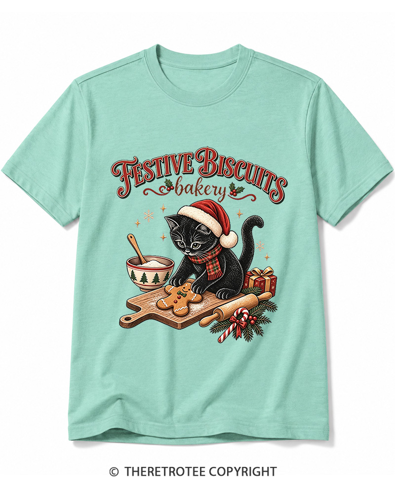 TheRetroTee Festive Biscuits bakery 1950s Cotton T-Shirt